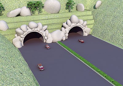 An artist’s impression of Ca Mountain Pass Tunnel